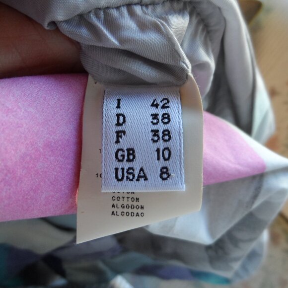 Moschino Cheap&chic Gray Multi Rose Print Sheath Dress w/Front Bow Detail Size 8 - Picture 15 of 16